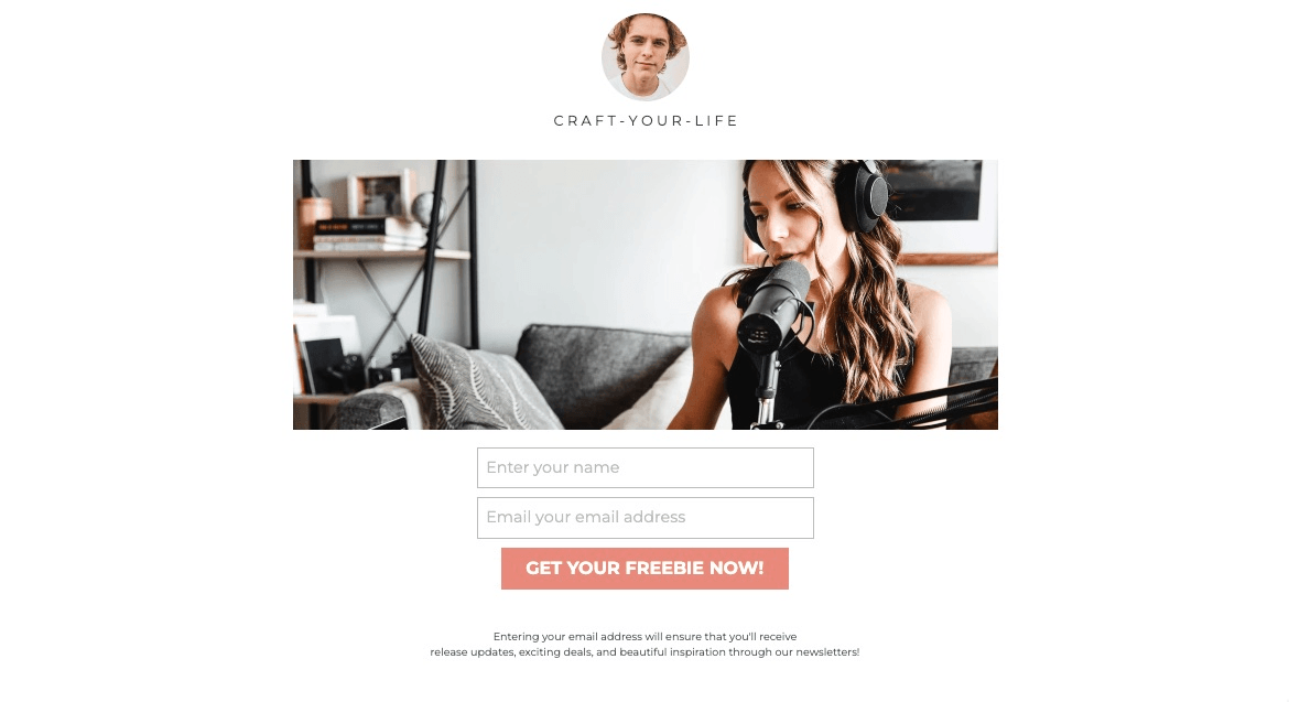 null Craft Your Life Template with Opt-In Form